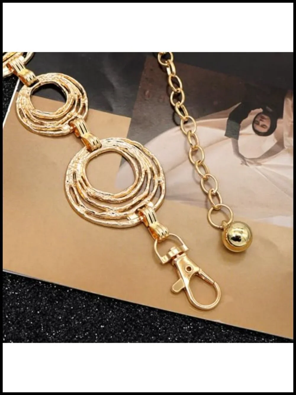 Chunky Metal Waist Chain for Dresses Irregular Geometric Design Adjustable